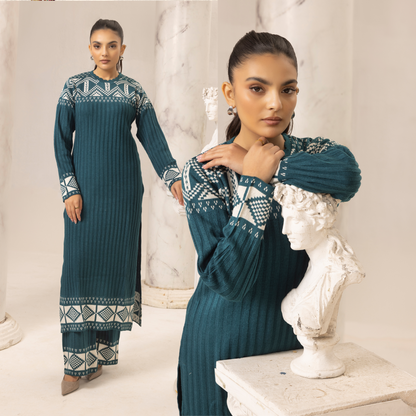 UMS-35 Simrans Azuel 2.0 Knit Wear Co-Ords Set | Modest Fashion | Winter Wear