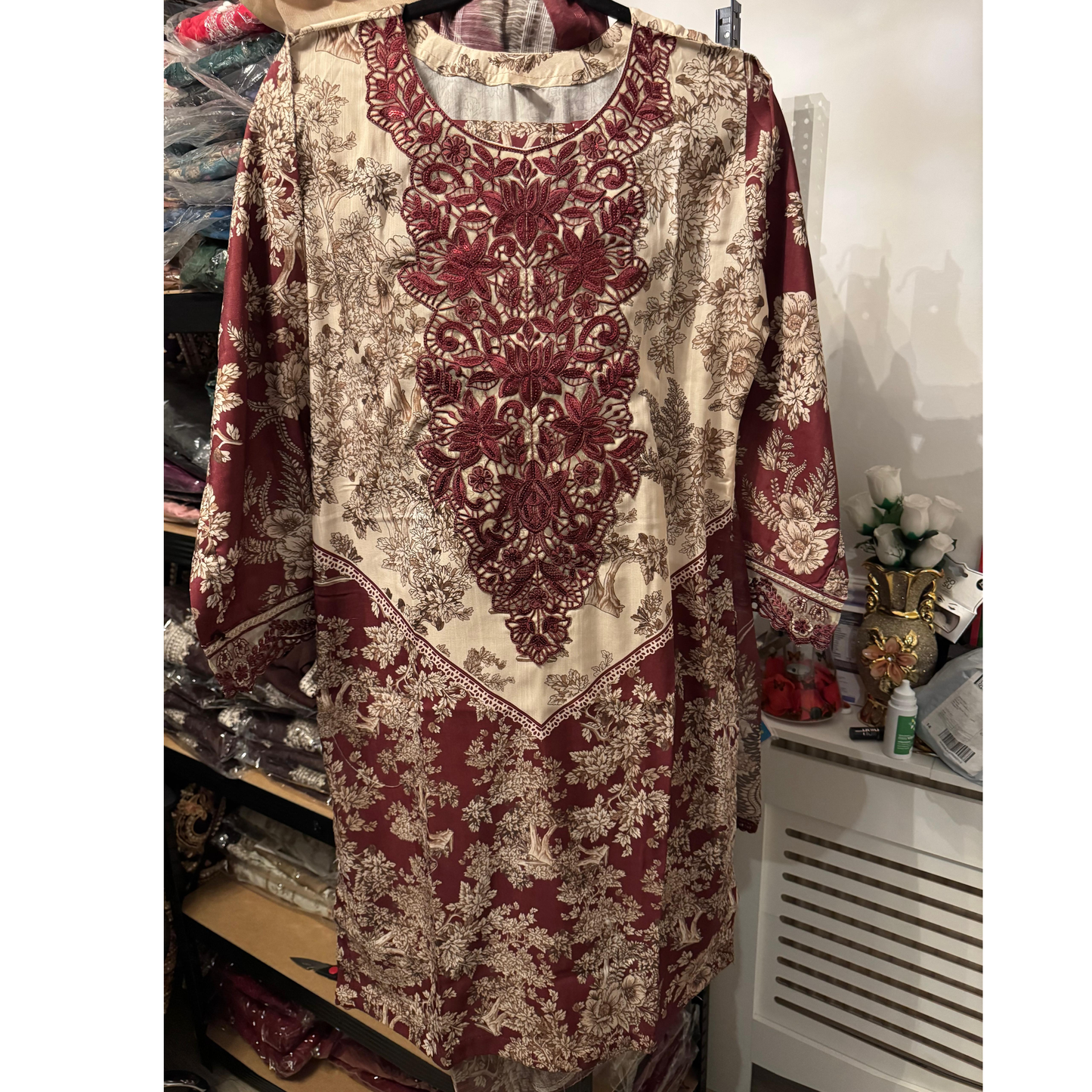 UA-121 Embroidered Printed 3 Pc Winter Collection by Umnaa