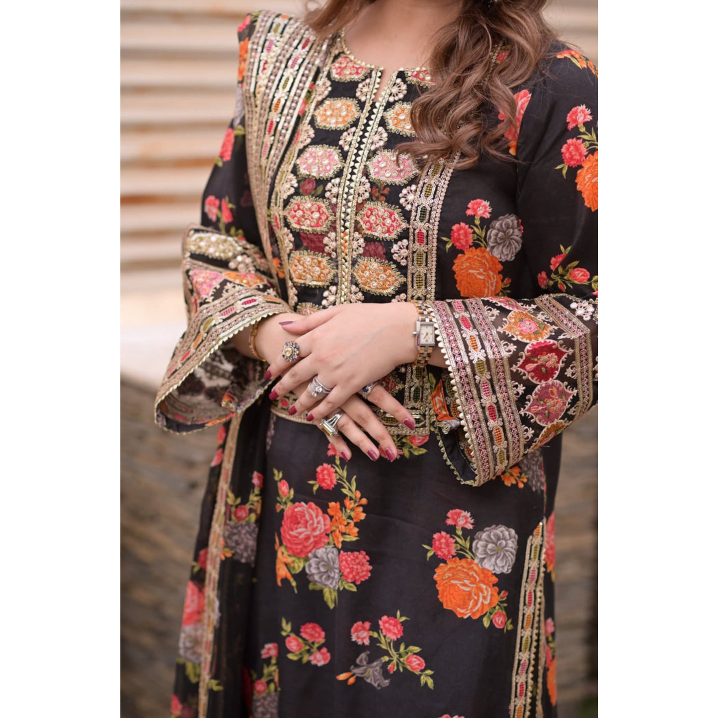 UA-135 Embroidered khaddar 3 Pc dress | Ready to Wear Asian Clothes  | Umnaa