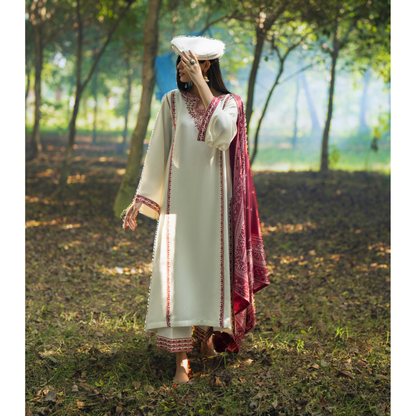 UCA-31 Embroidered Dhanak with Pashmina Shawl Winter Collection by Casuallite