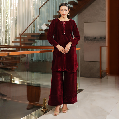 UMS-44 Coco by Simrans Velvet Co-Ords set | Ready to Wear | Asian Clothes