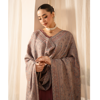 UA-140 Embroidered Dhanak Dress with Pashmina Shawl | Ready to Wear | Asian Clothes