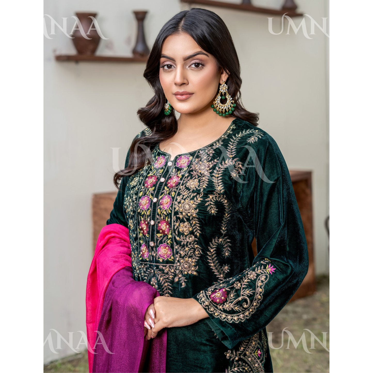 UA-141 3 Luxury Velvet Sharara collection by Umnaa