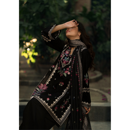 UCA-33 "Shadows" Embroidered Khaddar with Wool Shawl Winter Collection by Casuallite