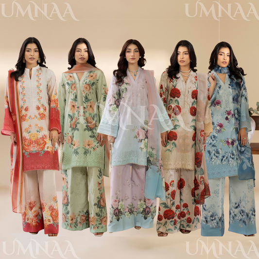 UTT-15 AMALTAS VOL 2 Printed Embroidered Slub Khaddar Collection by Traditional Thread