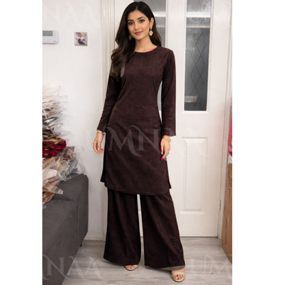 UA-154 Winter Co-Ord Set | English Winter Thick Fabric Warm Soft Co-Ords Set