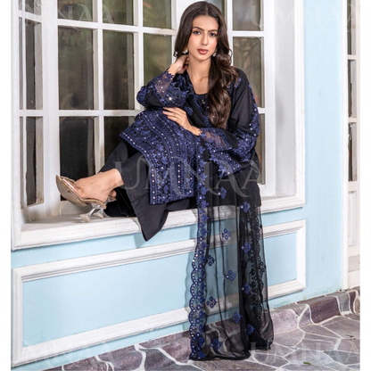 UA-159 Embroidered Dhanak Collection by Umnaa