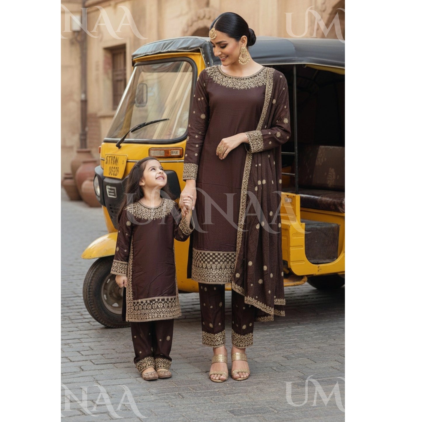 UA-167 Embroidered Viscose Mother Daughter Festive Collection by Umnaa