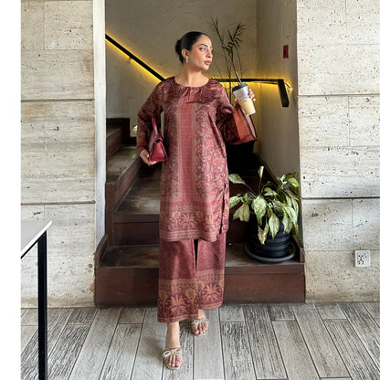 UA-169 Silk Printed Co-Ords Set by Umnaa | Ready to Wear Modest fashion Asian