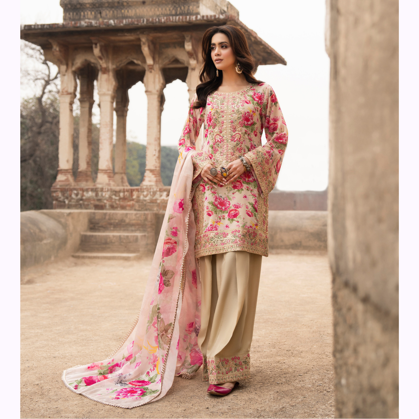 "AURA" Embroidered Georgette Collection by Karma Collection
