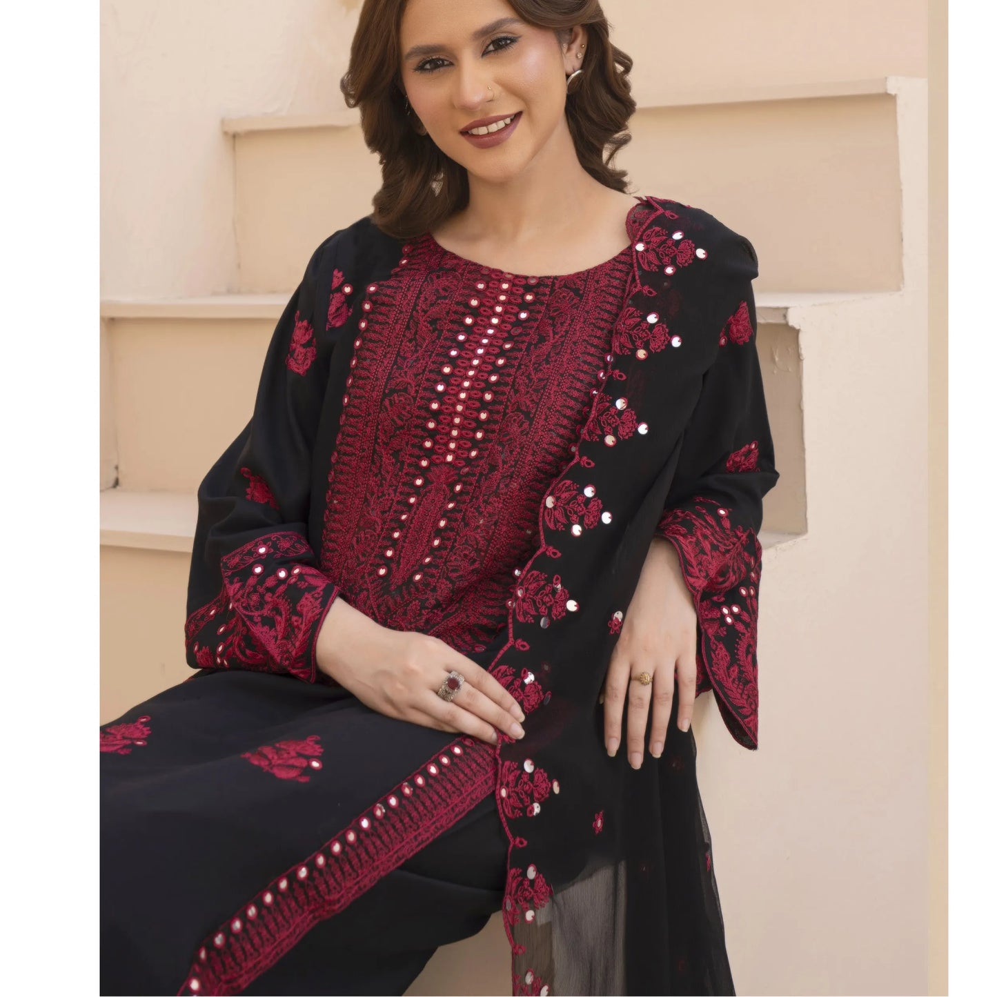 UA-179 Embroidered Linen Festive Collection by Umnaa