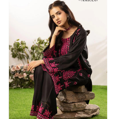 UMS-59 Embroidered Linen Co-Ords Set 2 Pc Set by Simrans