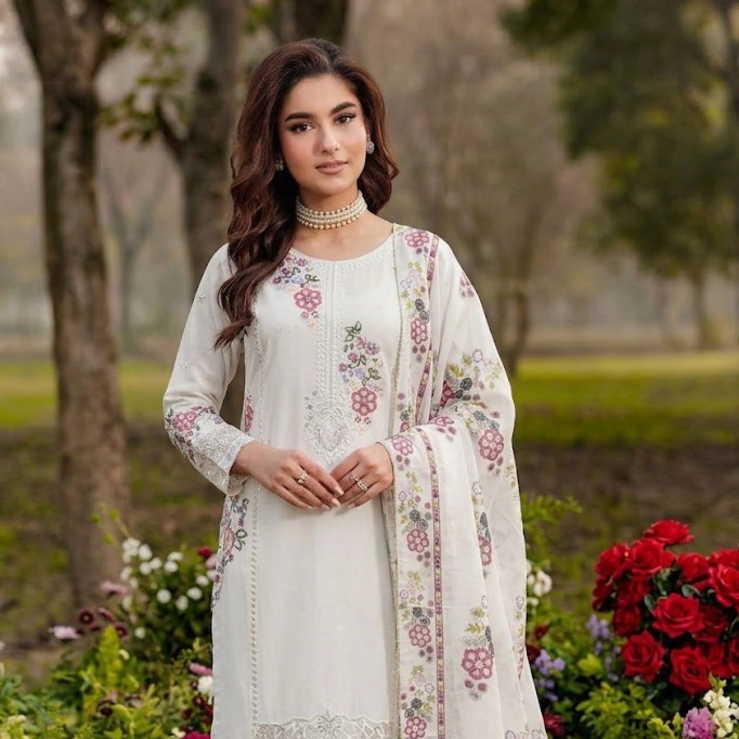 UA-185 Embroidered Cotton 3-Piece Collection | Ready to Wear Asian clothes