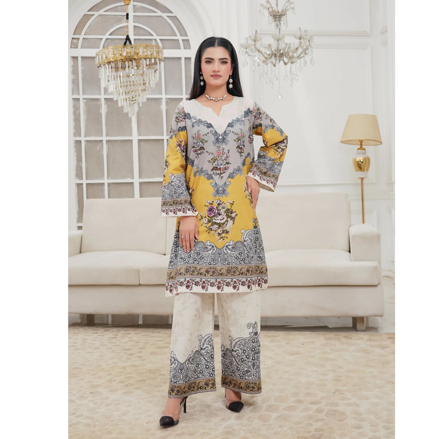 UMS-60 "Attire" Lawn 2 Piece Co-Ords Set by Simrans