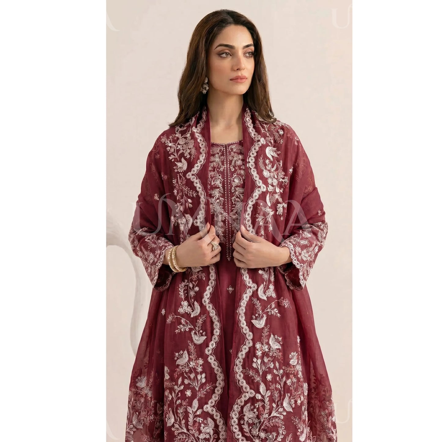 UA-190 Embroidered Cotton Collection 3 Piece | Ready to Wear | Asian clothes