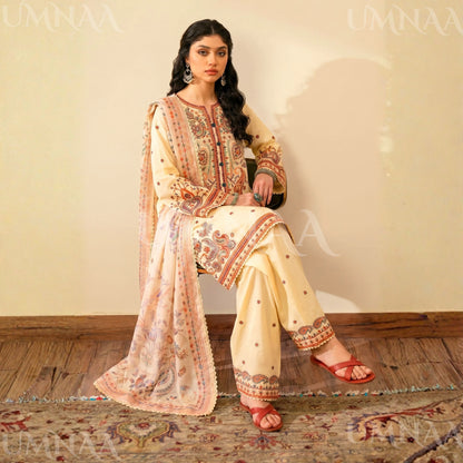 UA-188 Embroidered Cotton dress by Umnaa | Ready to Wear | Pakistani Asian Clothes
