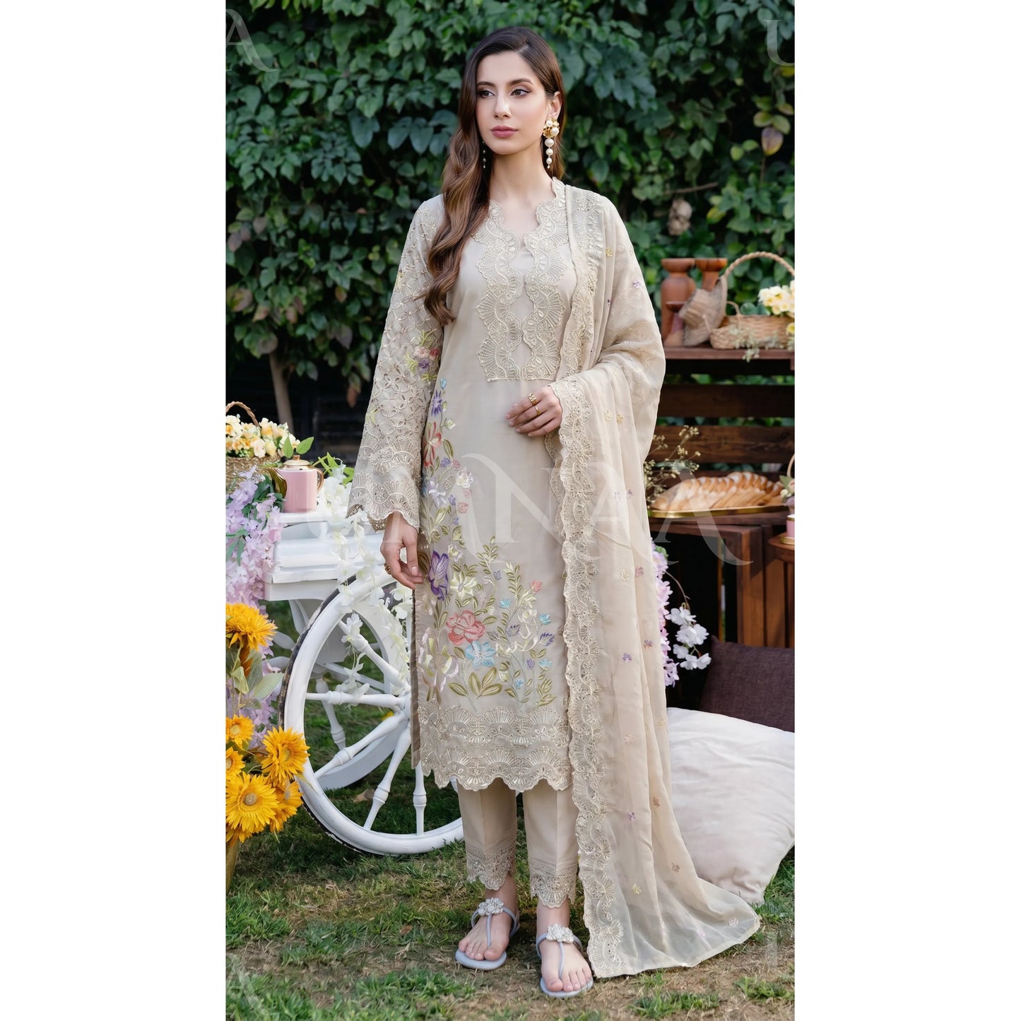 UA-191 Embroidered Cotton Collection 3 Piece | Ready to Wear | Asian clothes