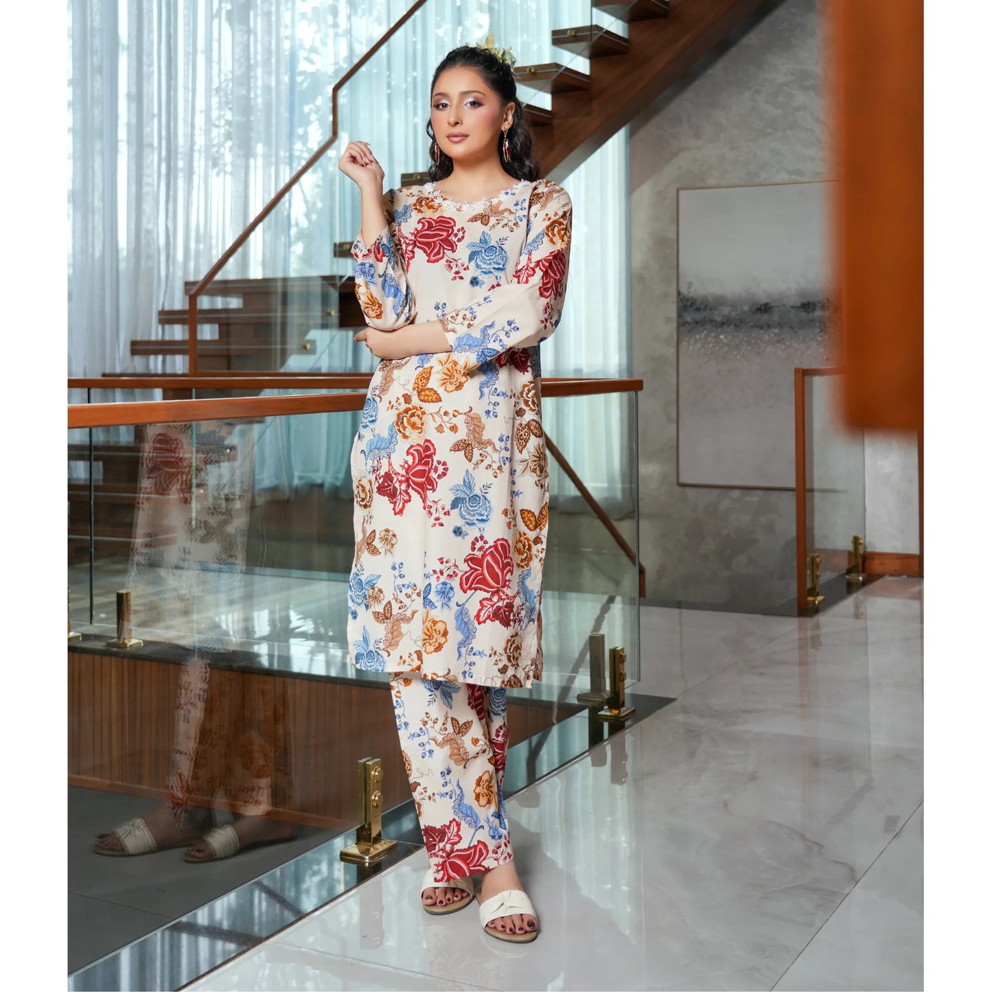 UMS-62 "Limelight" by Simrans Printed Lawn Co Ord Set Collection | Ready to Wear Pakistani Asian clothes