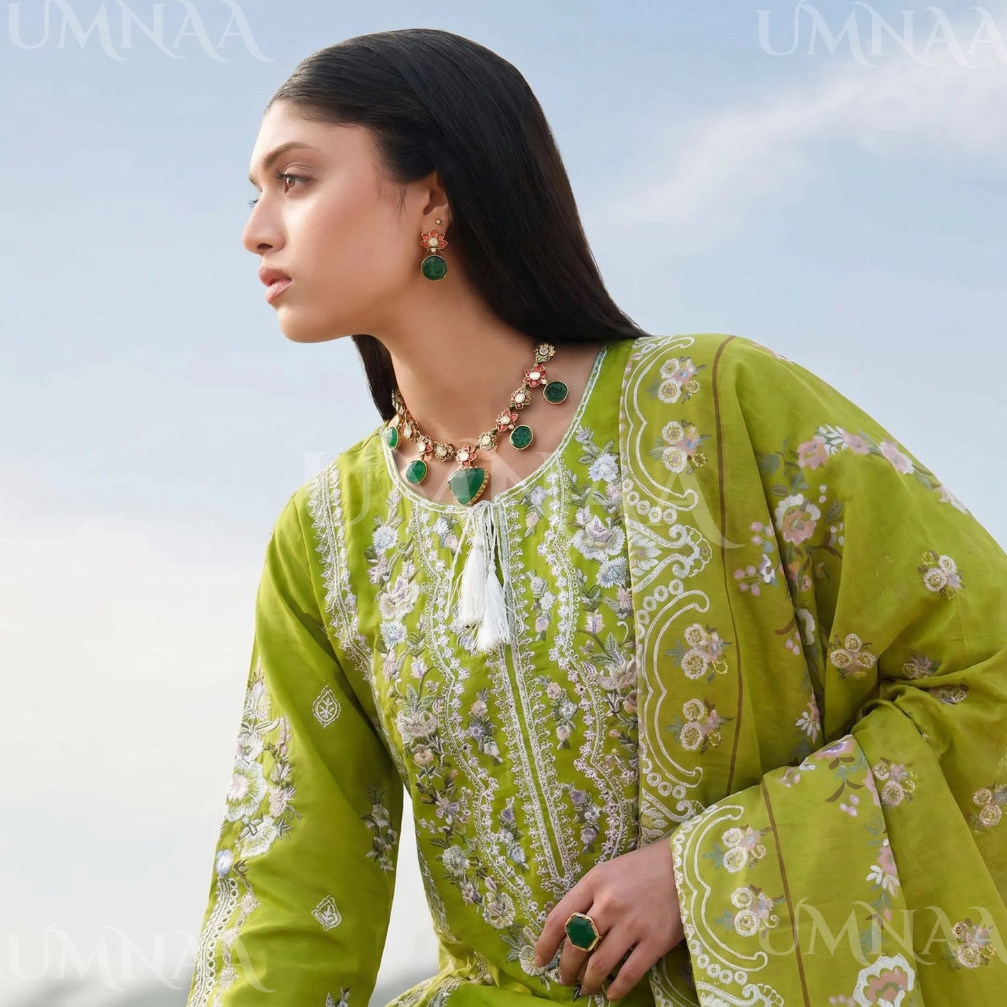 UA-193 Embroidered Cotton Collection 3 Piece | Ready to Wear | Asian clothes