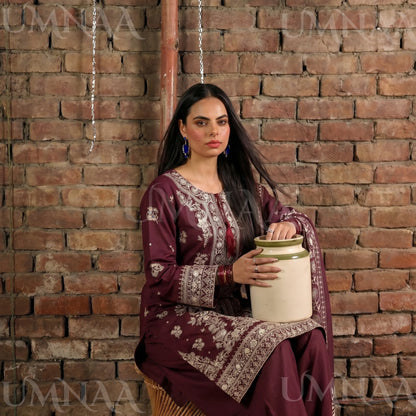 UA-199 Embroidered Cambric Cotton Collection by Umnaa | Ready to Wear Pakistani Asian clothes for women