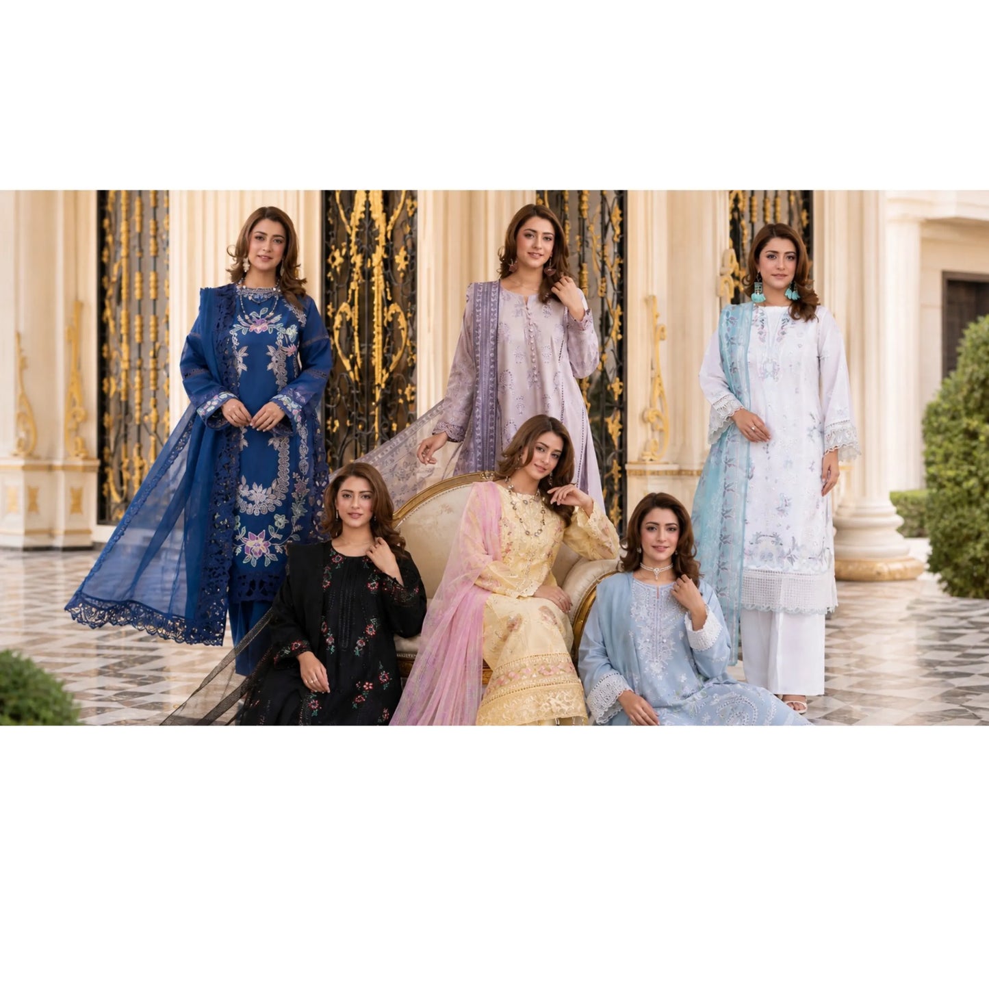 RA-31 Range-e-Eid Embroidered Lawn 3 Piece Collection by Raniya.h | Ready to Wear Pakistani Asian clothes