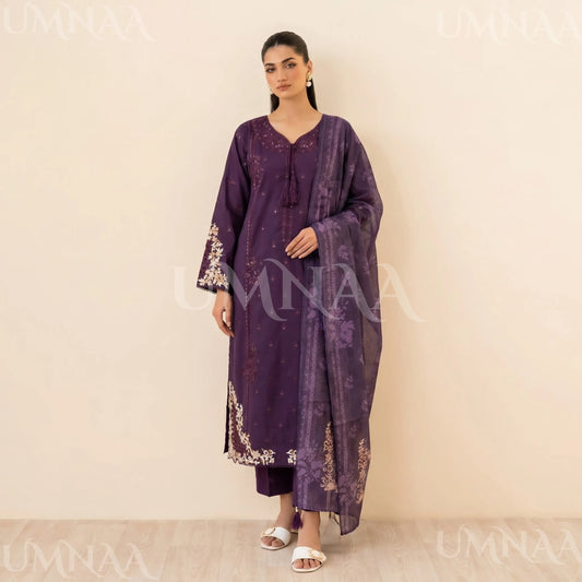 UA-209 Embroidered Cambric Cotton Collection by Umnaa | Ready to Wear Pakistani Asian clothes