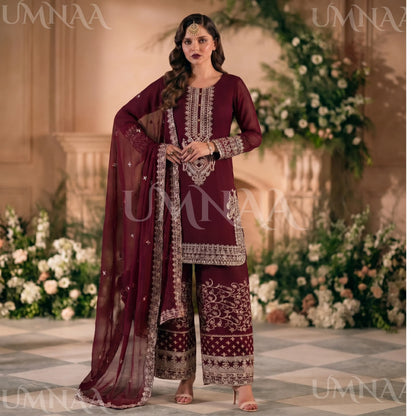 UA-210 Embroidered Chiffon Sharara Festive Collection by umnaa | Ready to Wear Pakistani Asian clothes