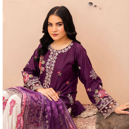 UMRZ-62 "Crimsons" by Rangz Embroidered Cotton with poly Lawn Sharara Festive collection| Ready to Wear Pakistani Asian clothes