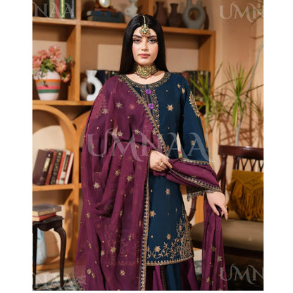 UA-213 Embroidered Cotton Festive Collection by Umnaa | Ready to Wear Pakistani Asian Clothing