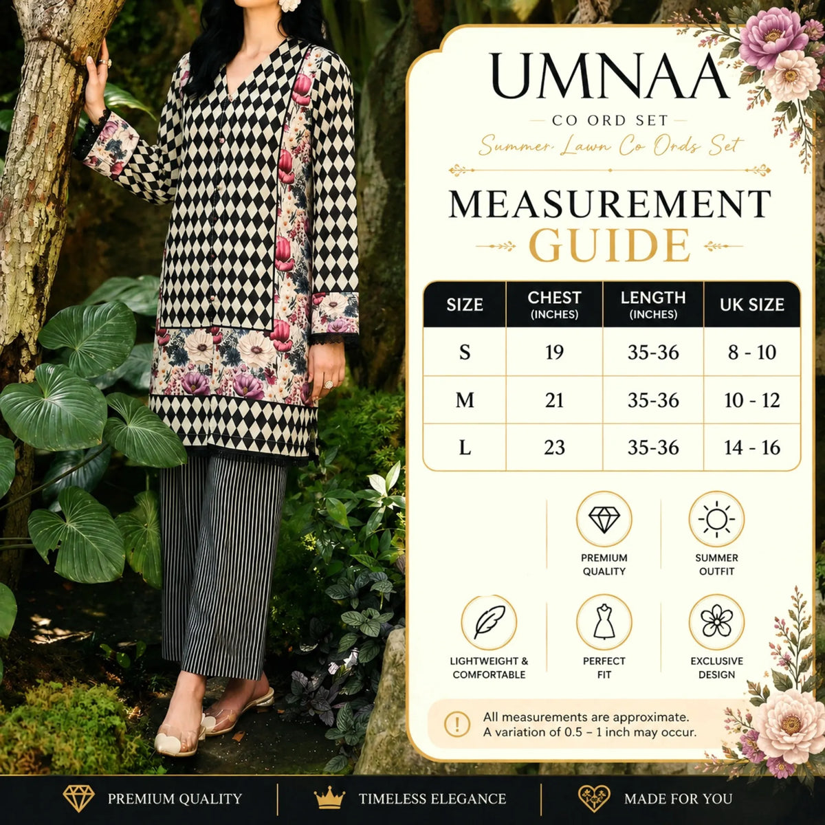 USN-21 Printed Lawn 2 Piece Co-Ord Set for Women | Soft Summer Casual Wear by Saphron