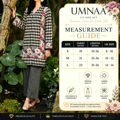 USN-21 Printed Lawn 2 Piece Co-Ord Set for Women | Soft Summer Casual Wear by Saphron