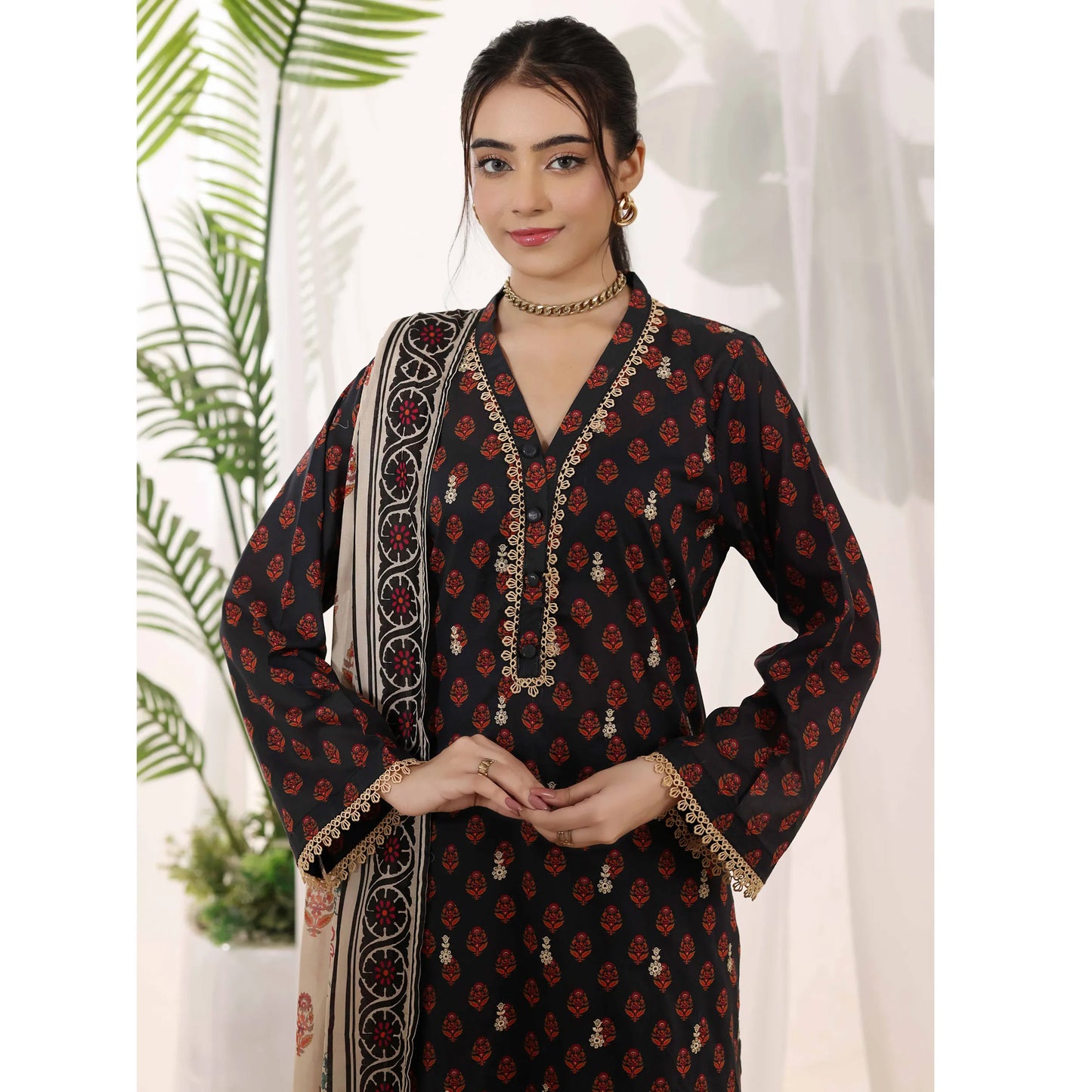 USN-22 Embroidered Chikankari Lawn 3 Piece Summer Collection by saphron | Ready to Wear Pakistani Asian Eastern wear