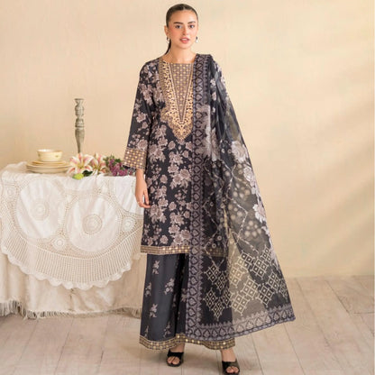 RA-37 Embroidered Printed Lawn Dress with Printed Cotton Silk Dupatta | Women's 3 Piece Summer Suit
