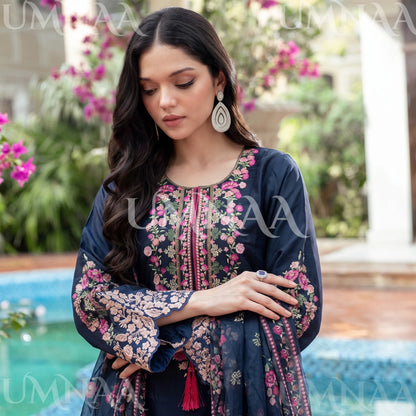 UA-335 Embroidered Viscose 3 Pc Collection Ready to Wear Pakistani Asian clothes by Umnaa