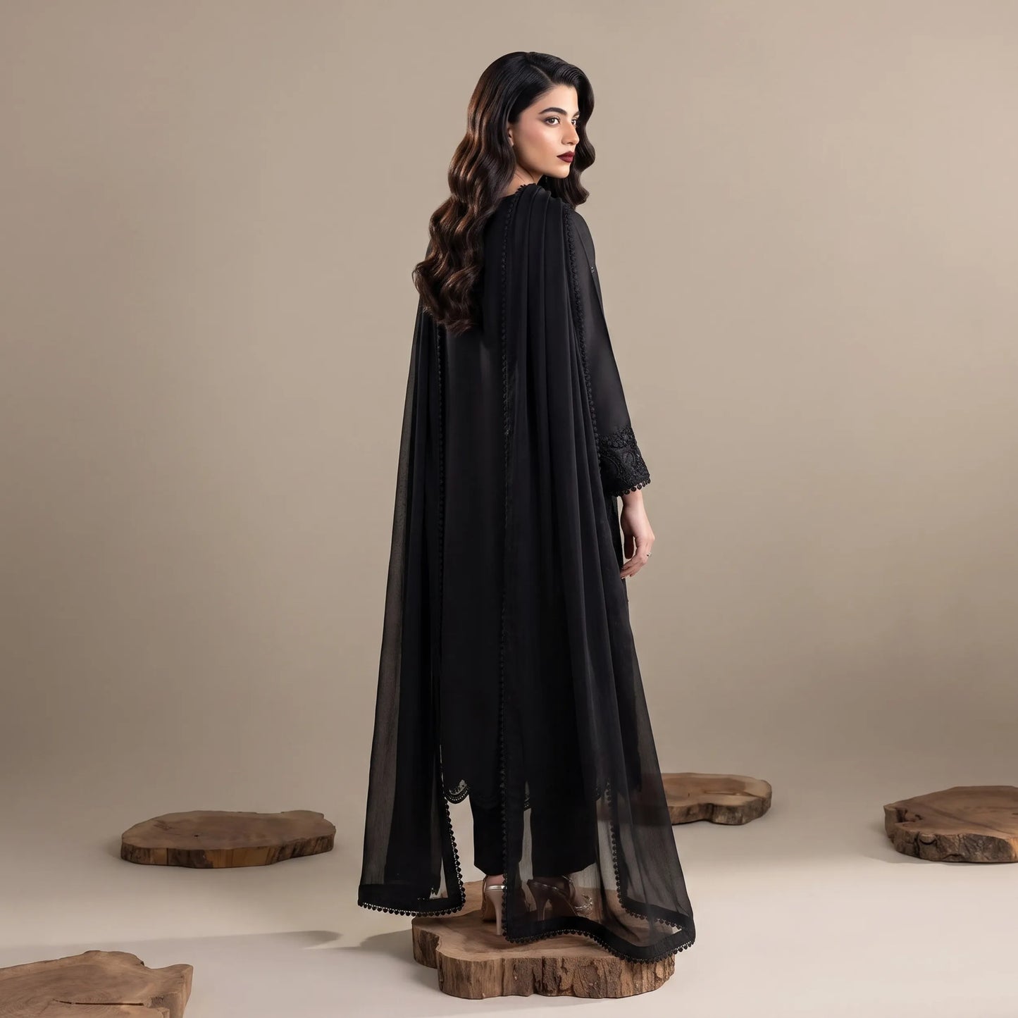 UA-336 Women's Embroidered Raw Silk Dress 3 Piece Festive & Party Wear Suit by Umnaa