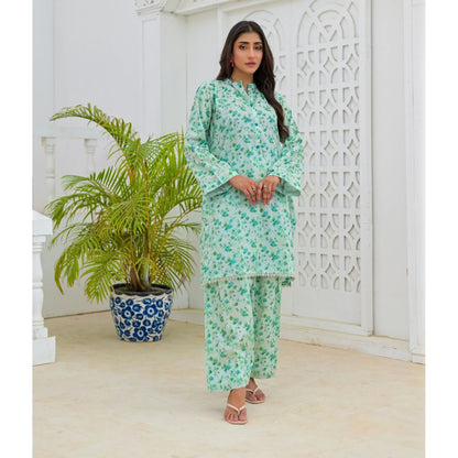 UA-248 Printed Lawn 2 Piece Co-Ord Set | Soft Breathable Summer Outfit | Casual Matching Shirt & Trouser Set by Umnaa