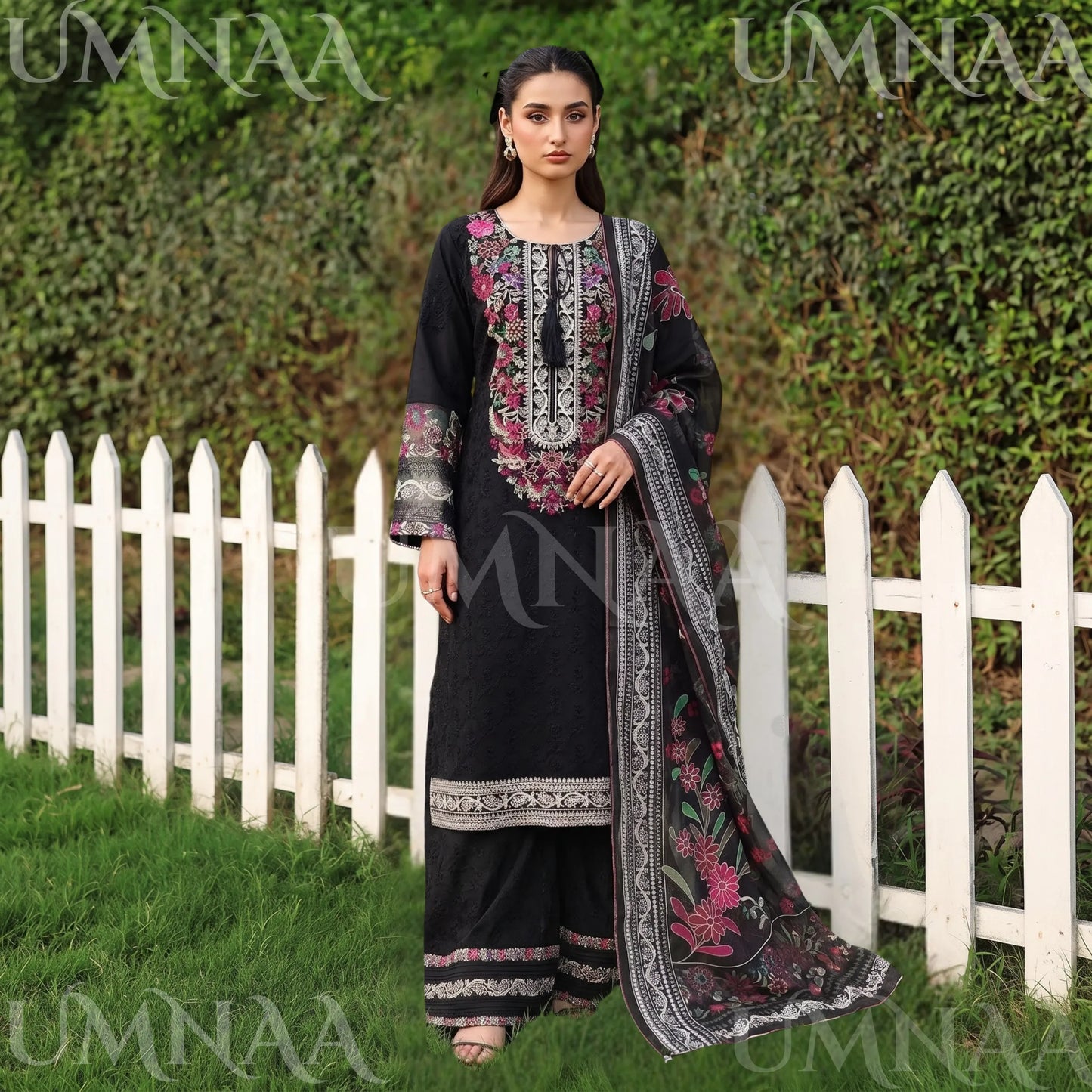 UA-269 Embroidered Cambric Cotton 3 Pc Collection | Umnaa