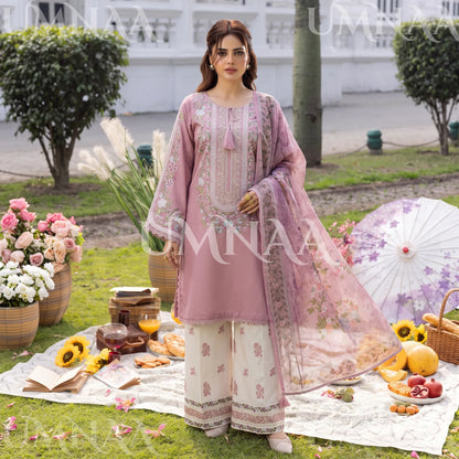UA-246 Embroidered Cotton 3 Pc Collection Ready to Wear Pakistani Asian clothes by Umnaa