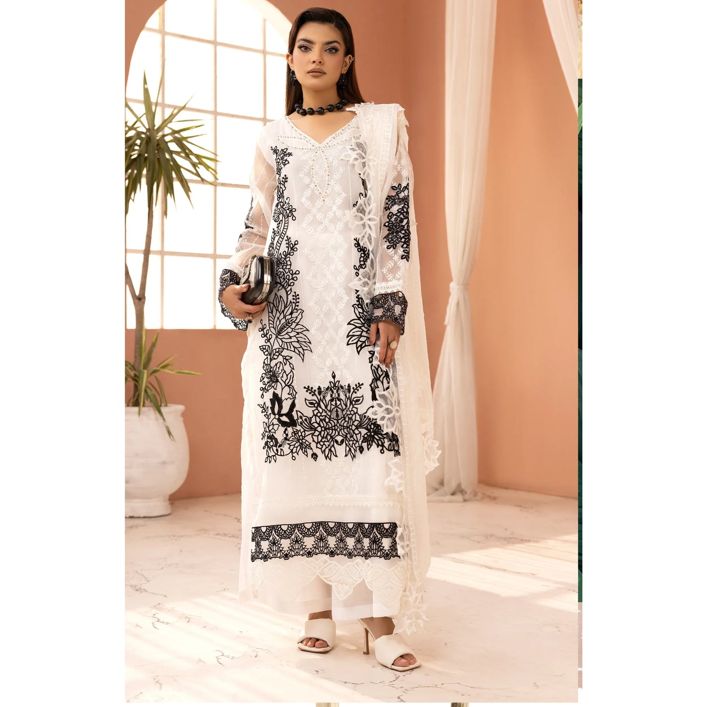 UMS-68 Florence Embroidered Visocse 3 pc Collection | Simrans