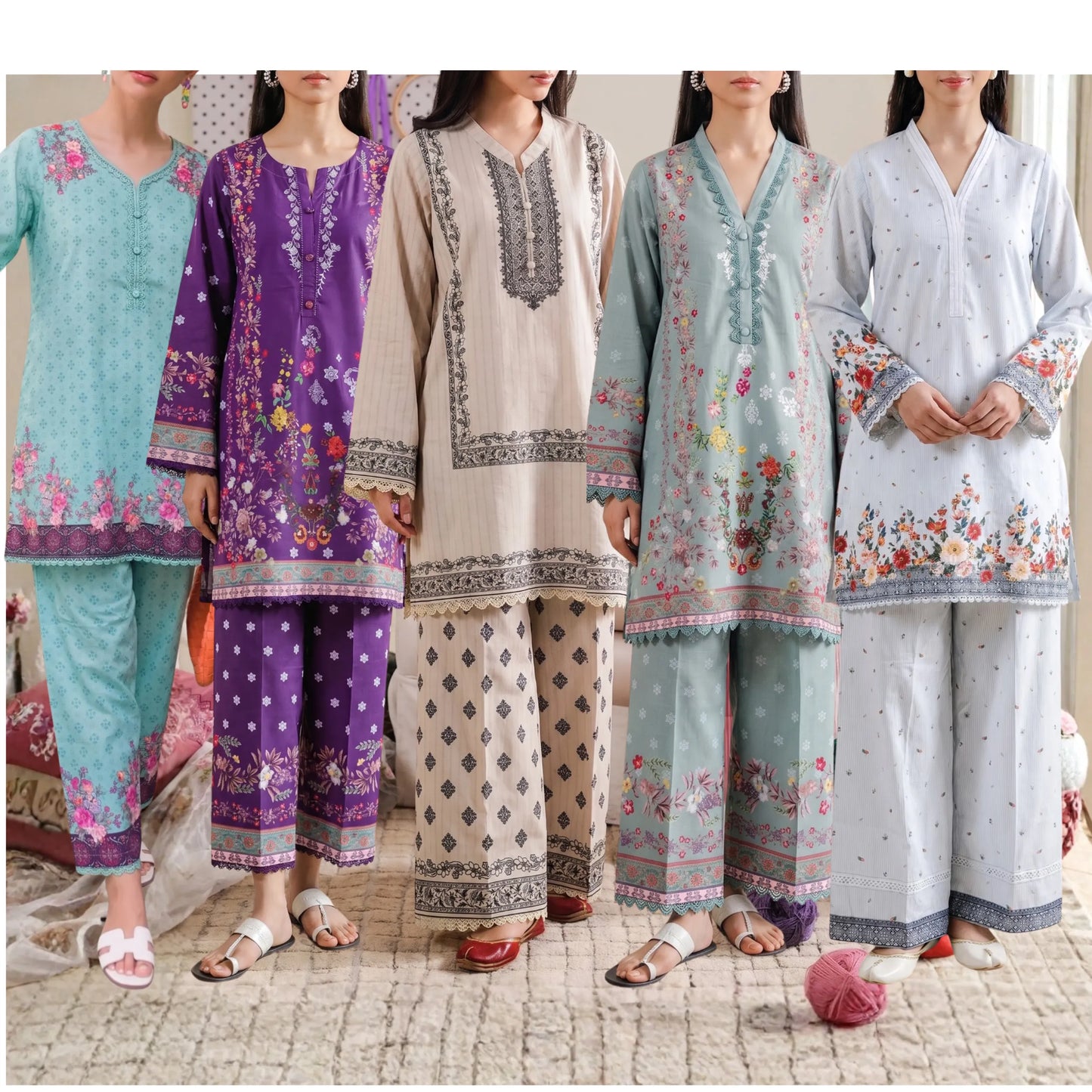 USN-27 Printed Lawn 2 Piece Co-Ord Set for Women | Soft Summer Casual Wear by Saphron