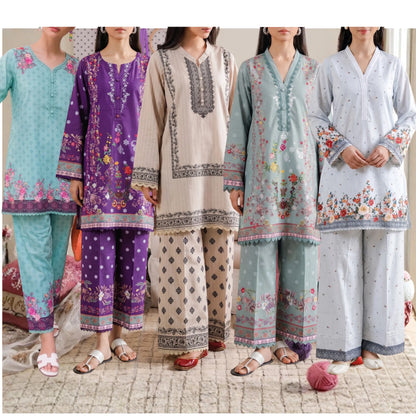 USN-27 Printed Lawn 2 Piece Co-Ord Set for Women | Soft Summer Casual Wear by Saphron
