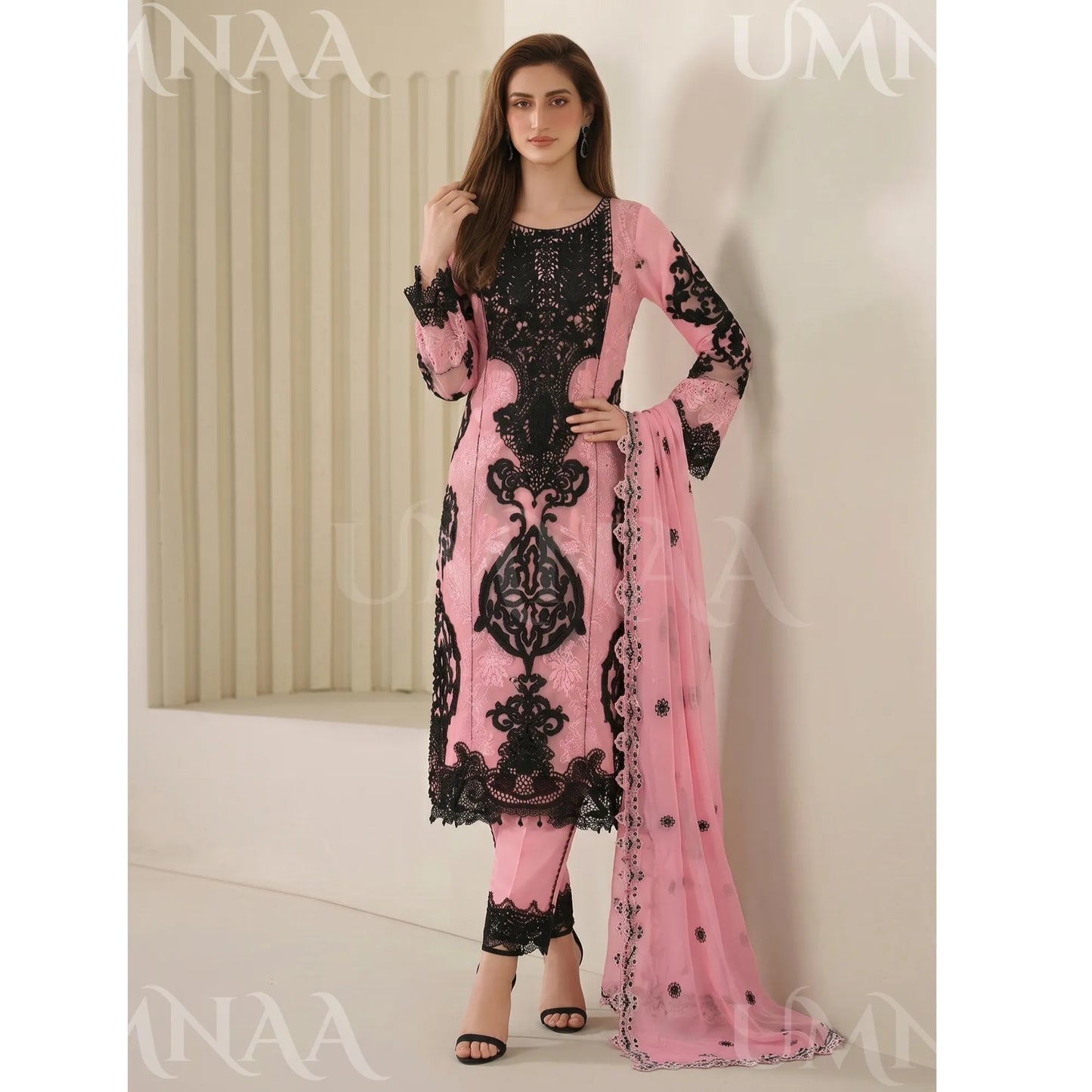 UA-283 Embroidered Chiffon 3 Pc Collection | Umnaa