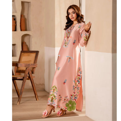 RA-40 Embroidered kaftan 2 Pc - Raniya.h