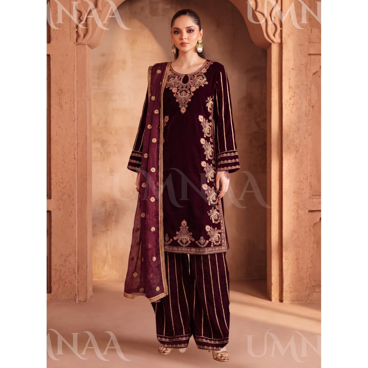 UA-293 Embroidered Luxury Velvet Collection | Umnaa