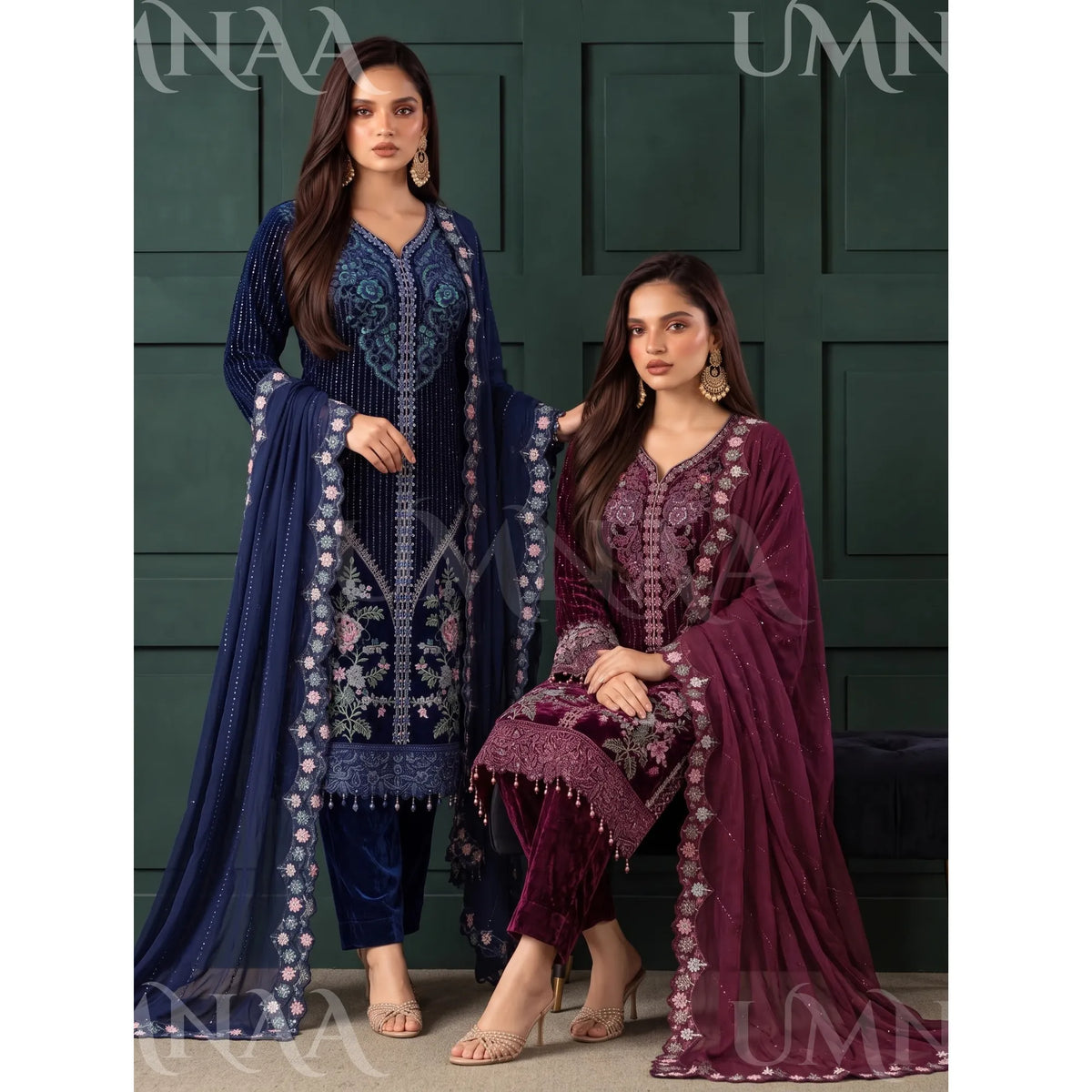 UA-314 Embroidered Luxury Velvet Collection | Umnaa