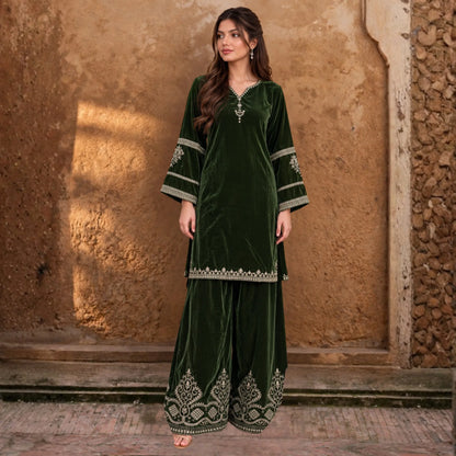 UA-315 Embroidered Farshi Shalwar Cord Set | Umnaa