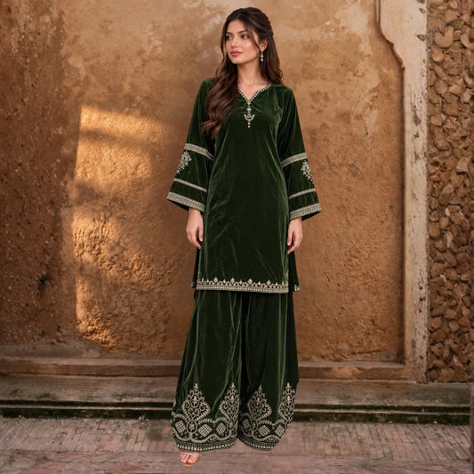 UA-315 Embroidered Farshi Shalwar Cord Set | Umnaa