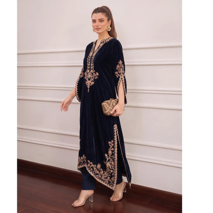 UA-316 Luxury Velvet Kaftan Style Co-Ord Set | Umnna