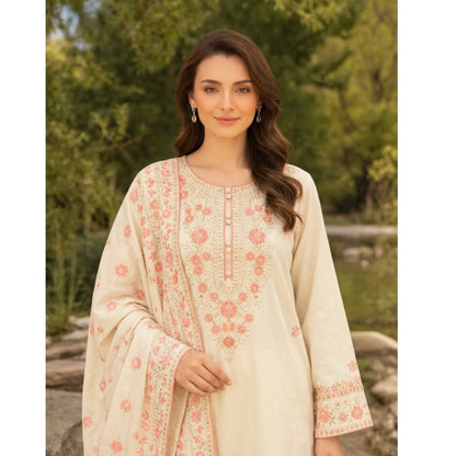 UA-326 Embroidered Dhanak Kaftan Style 3 Pc | Umnaa