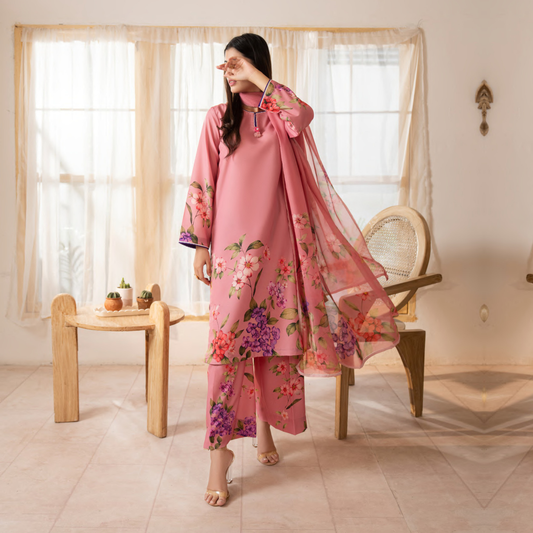 UCA-26 "Gul e Jana" Viscose Silk 3 Pc Collection by Casuallite